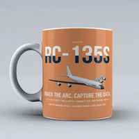 Thumbnail for RC-135S Cobra Ball design on orange ceramic mug, double-side print