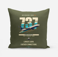 Thumbnail for Boeing 737-900ER design on green army pillow