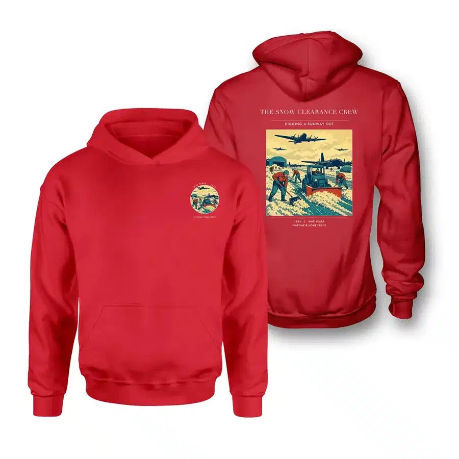 VINTAGE G4523 - The Snow Clearance Crew - Double-Side Hoodie design on red double side