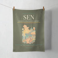 Thumbnail for London Southend Airport (SEN) design on green army towel