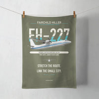 Thumbnail for Fairchild Hiller FH-227B design on green army towel