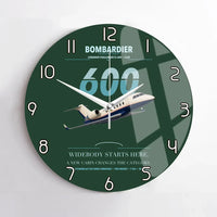 Thumbnail for Bombardier Challenger 600 design on dark green no frame wall clock