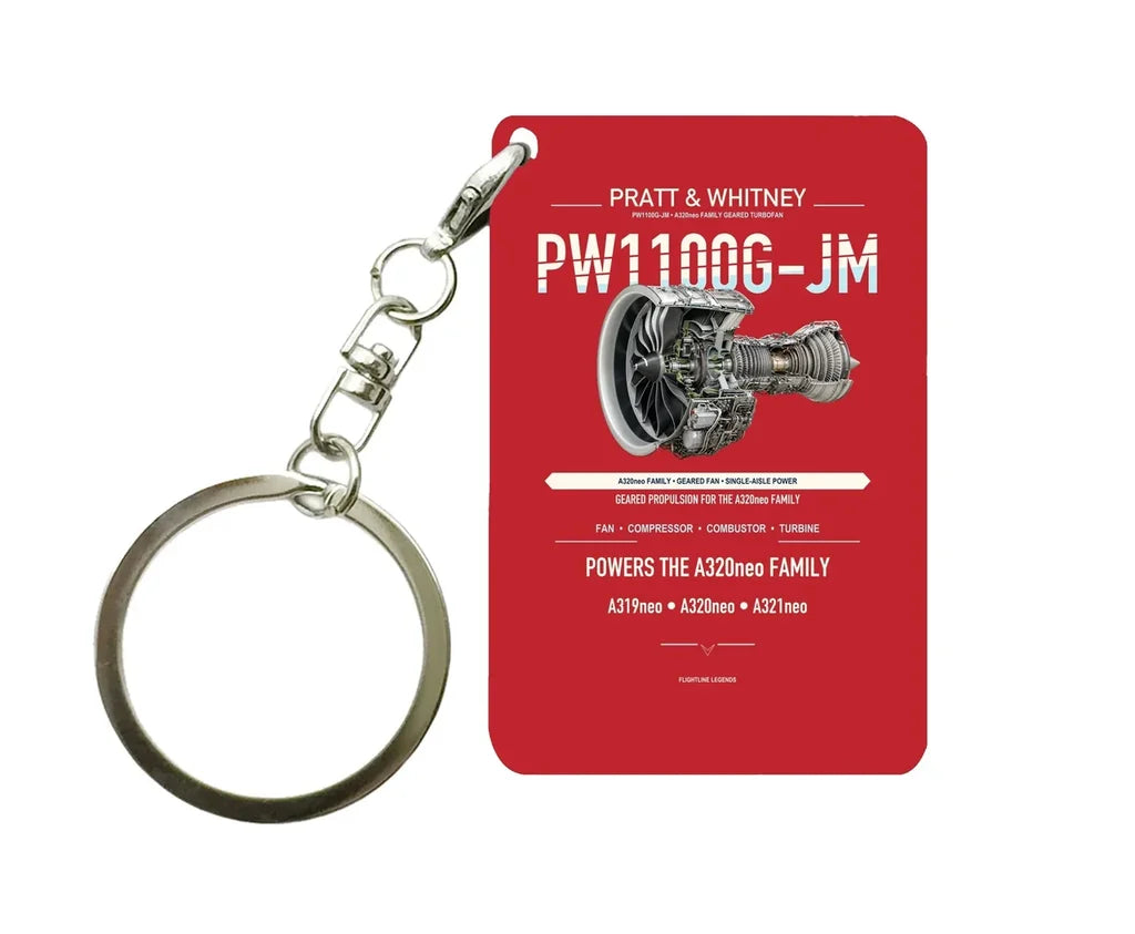 PW1100G-JM Key Chain design on red key chain
