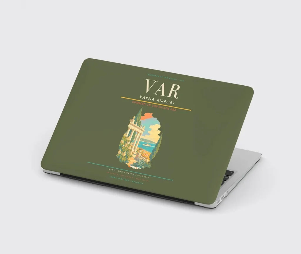 Varna Airport (VAR) design on green army MacBook case
