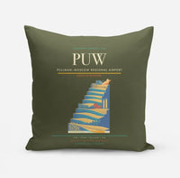 Thumbnail for Pullman–Moscow Regional Airport (PUW) design on green army pillow