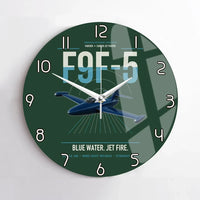 Thumbnail for F9F-5 Panther design on dark green no frame wall clock