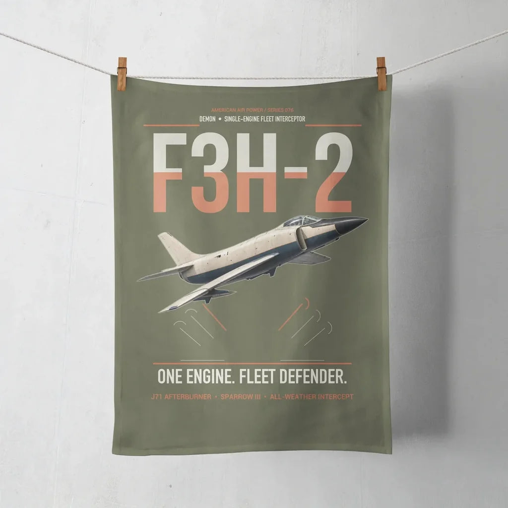 F3H-2 Demon design on green army towel