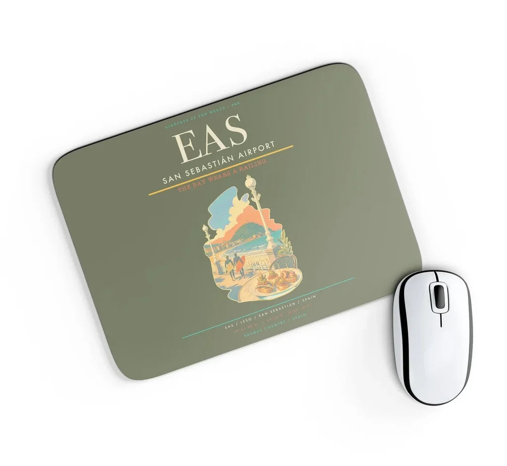 San Sebastián Airport (EAS) design on green army rectangle mouse pad