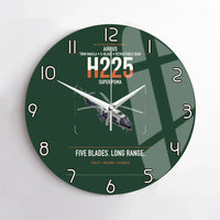 Thumbnail for Airbus H225 design on dark green no frame wall clock