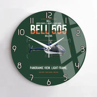 Thumbnail for Bell 505 design on dark green no frame wall clock