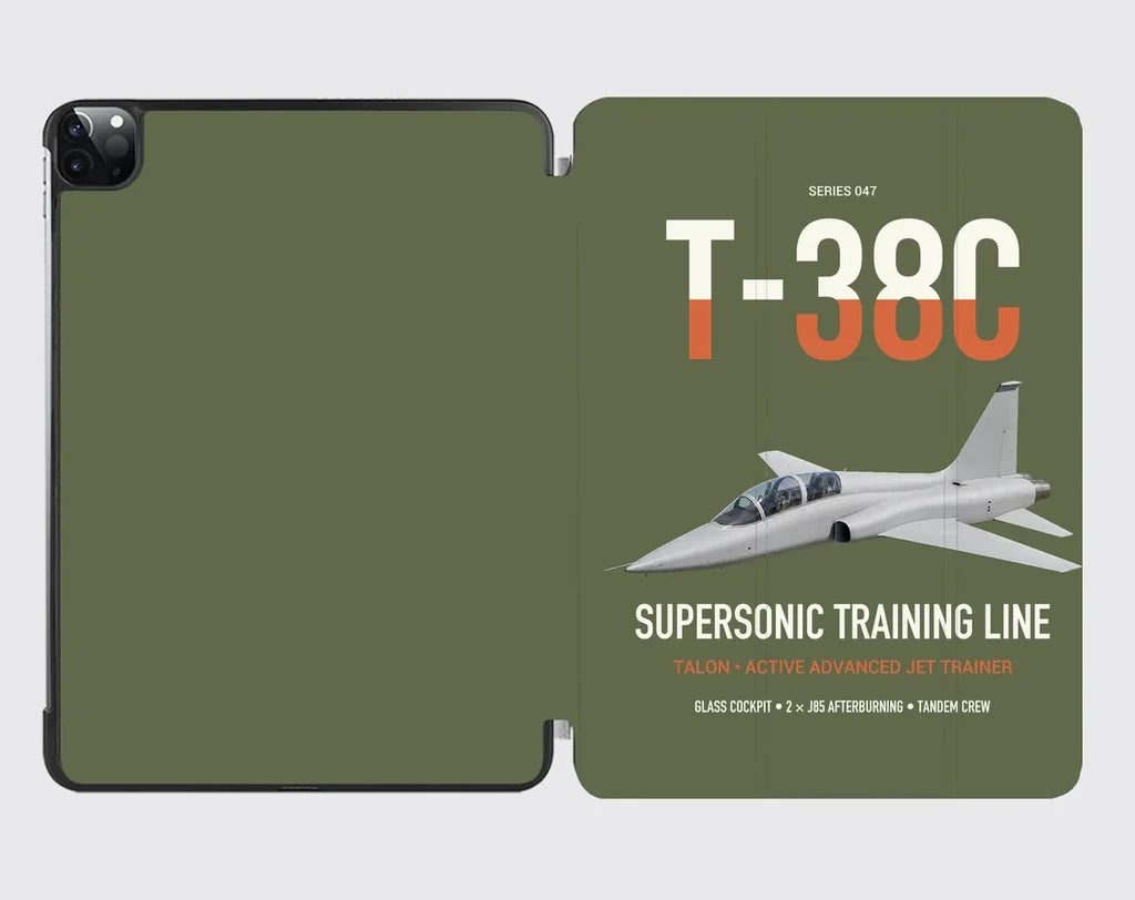 T-38C Talon design on green army ipad tablet case