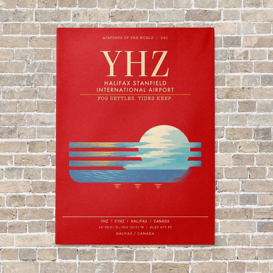 Halifax Stanfield International Airport YHZ - Canvas Framed - Red