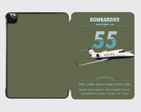Thumbnail for Bombardier Learjet 55 design on green army ipad tablet case