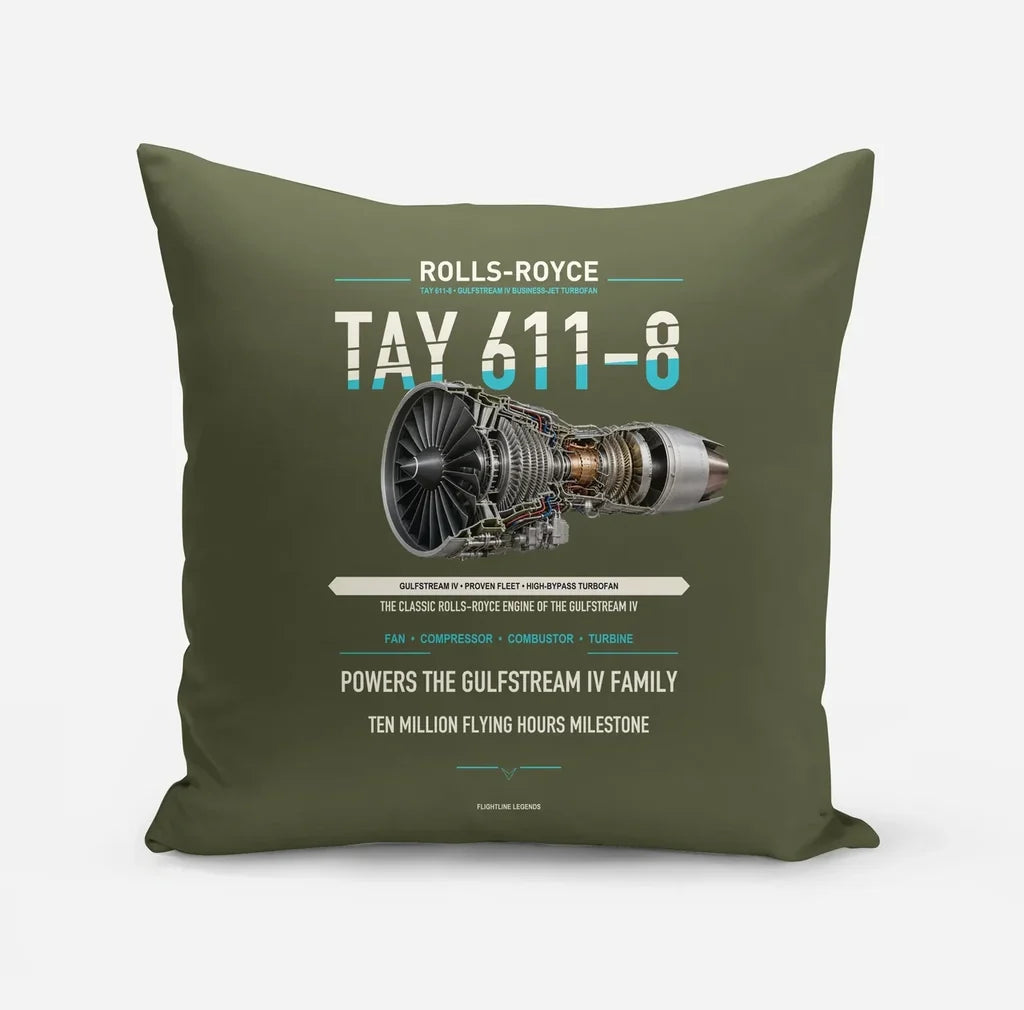TAY 611-8 design on green army pillow