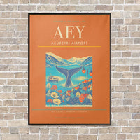 Thumbnail for Akureyri Airport AEY - Canvas Framed - Orange