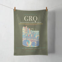 Thumbnail for Groningen Airport Eelde (GRQ) design on green army towel