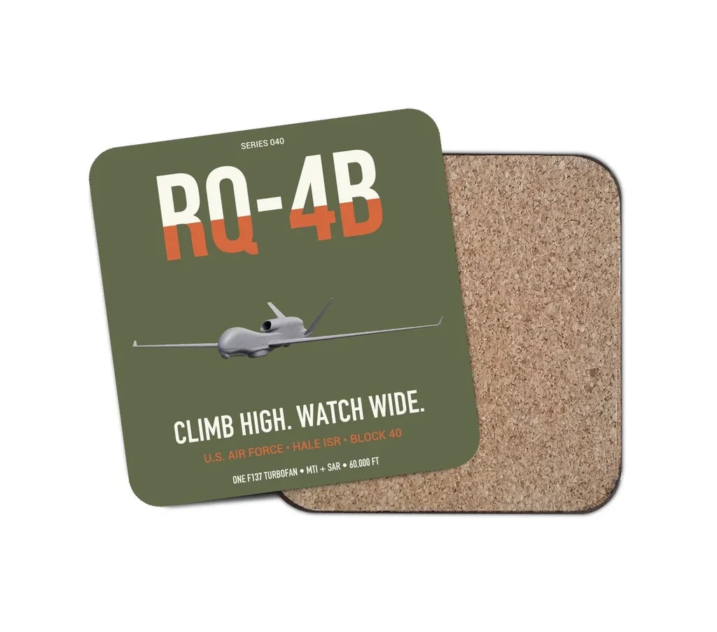 RQ-4B Global Hawk design on green army 1 piece coaster