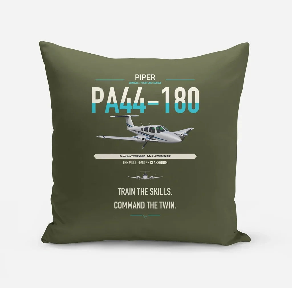 Piper PA-44-180 Seminole design on green army pillow