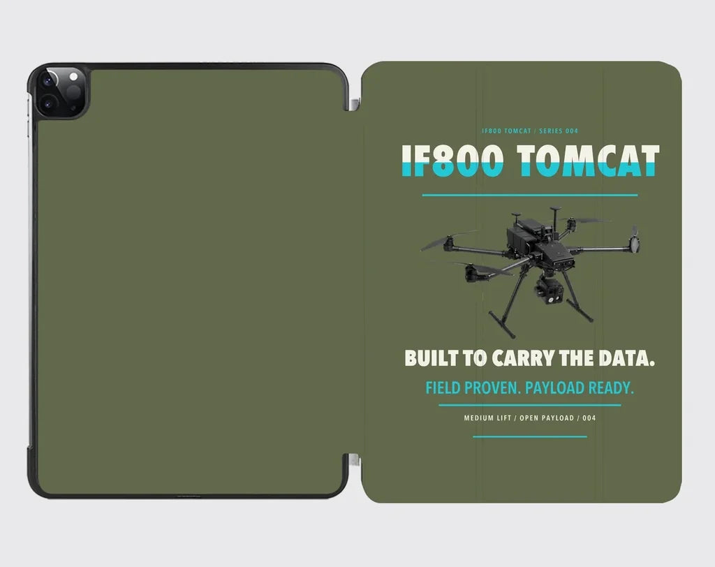 Inspired Flight IF800 Tomcat design on green army ipad tablet case