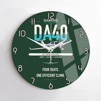 Thumbnail for Diamond DA40 design on dark green no frame wall clock