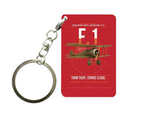 Thumbnail for Sopwith Camel F.1 design on red designed key chain, double-side print