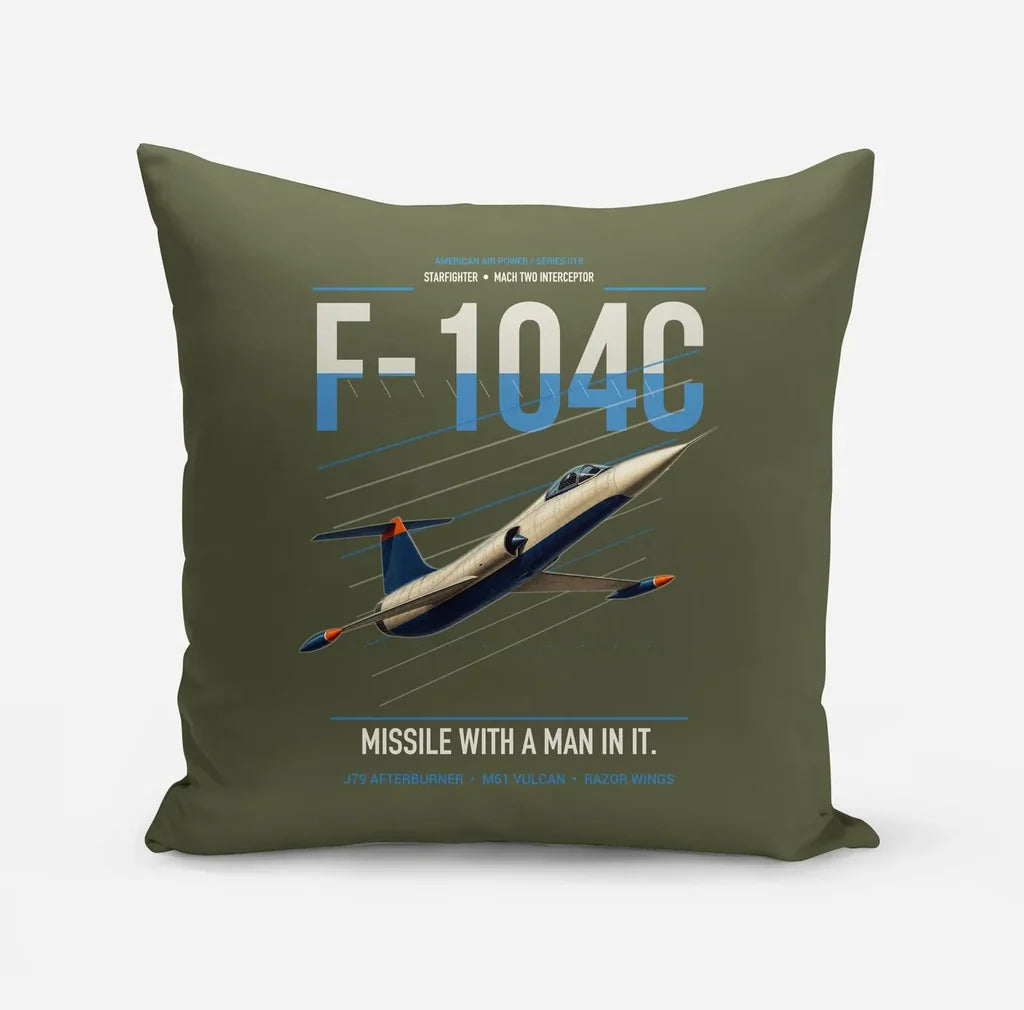 F-104C Starfighter design on green army pillow