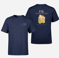Thumbnail for Glasgow Prestwick Airport (PIK) design printed on navy blue double-side t-shirt