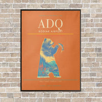 Thumbnail for Kodiak Airport ADQ - Canvas Framed - Orange
