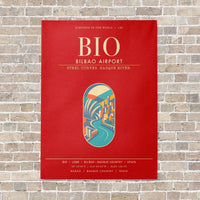 Thumbnail for Bilbao Airport BIO - Canvas Framed - Red