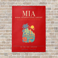 Thumbnail for Miami International Airport MIA - Canvas Framed - Red