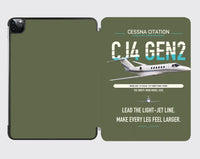 Thumbnail for Cessna Citation CJ4 Gen2 design on green army ipad tablet case