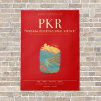 Thumbnail for Pokhara International Airport PKR - Canvas Framed - Red