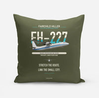 Thumbnail for Fairchild Hiller FH-227B design on green army pillow