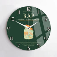 Thumbnail for Rapid City Regional Airport (RAP) design on dark green no frame wall clock