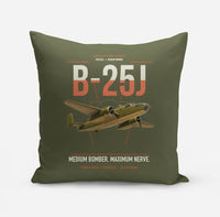 Thumbnail for B-25J Mitchell design on green army pillow