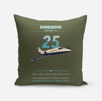 Thumbnail for Bombardier Learjet 25 design on green army pillow