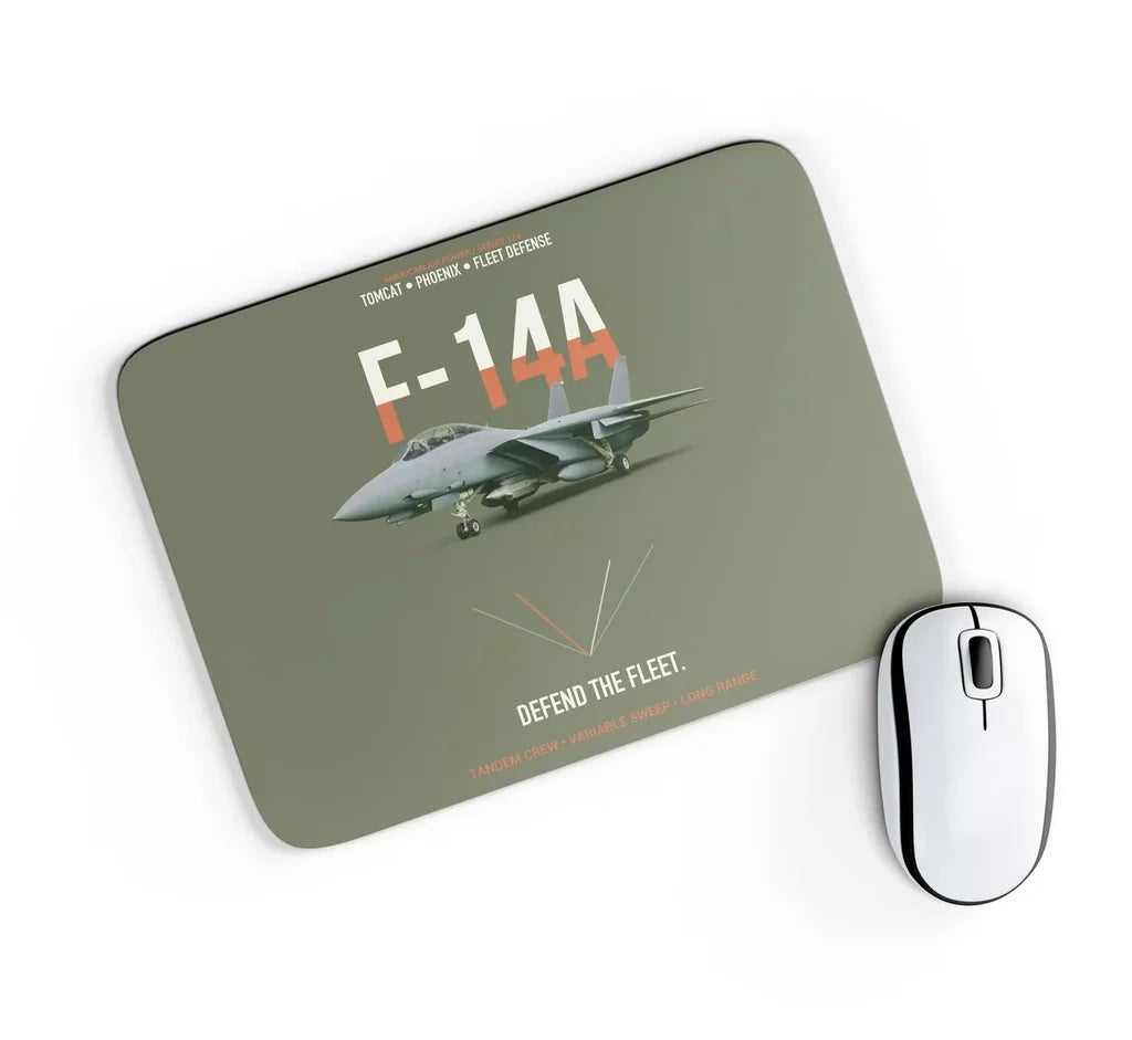 F-14A Tomcat Defend The Fleet design on green army rectangle mouse pad