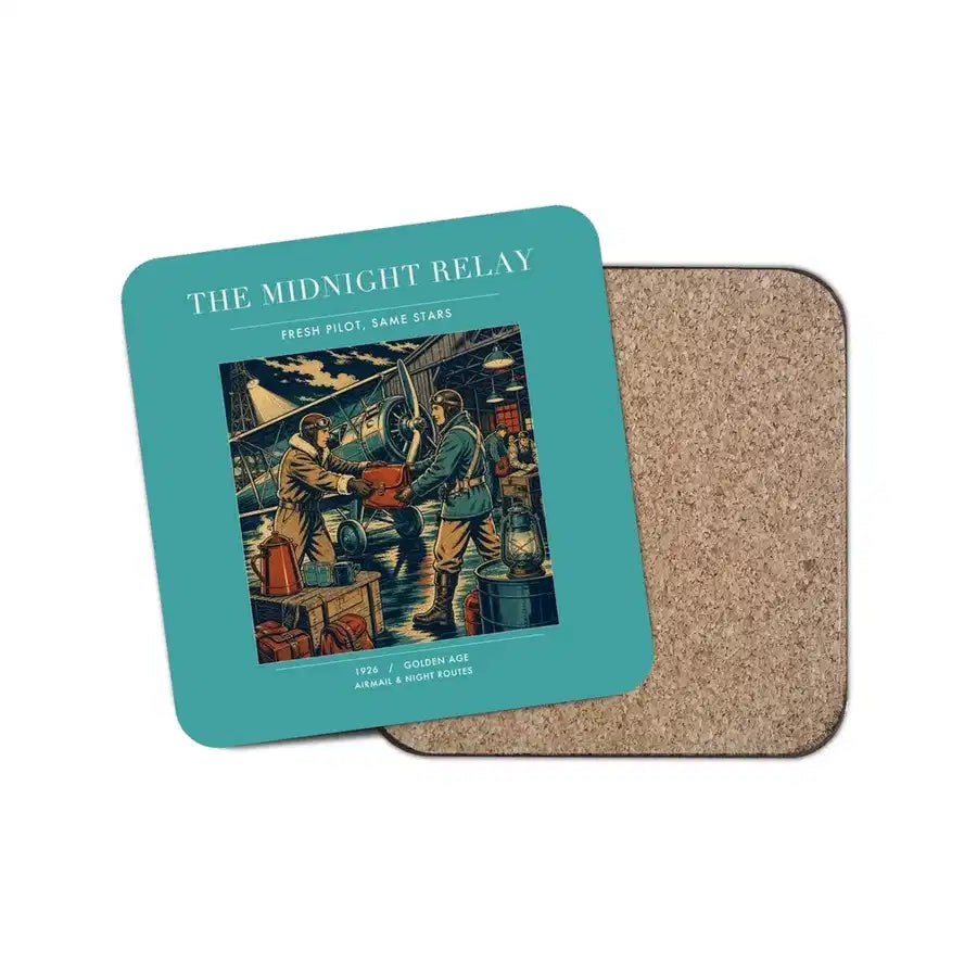 The Midnight Relay - Designed Coasters design on turquoise 1-piece