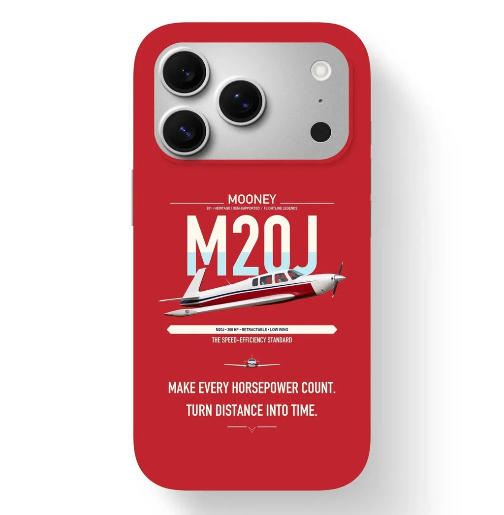 Mooney M20J 201 design on red magsafe iphone case, for iPhone 17 Pro