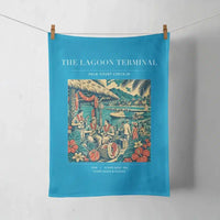 Thumbnail for VINTAGE G4057 - The Lagoon Terminal - Designed Towels design on turquoise