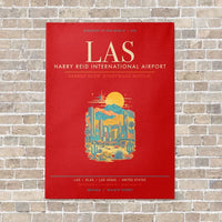 Thumbnail for Harry Reid International Airport Las Vegas LAS - Canvas Framed - Red