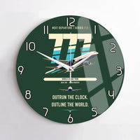 Thumbnail for Boeing 777-200LR design on dark green no frame wall clock
