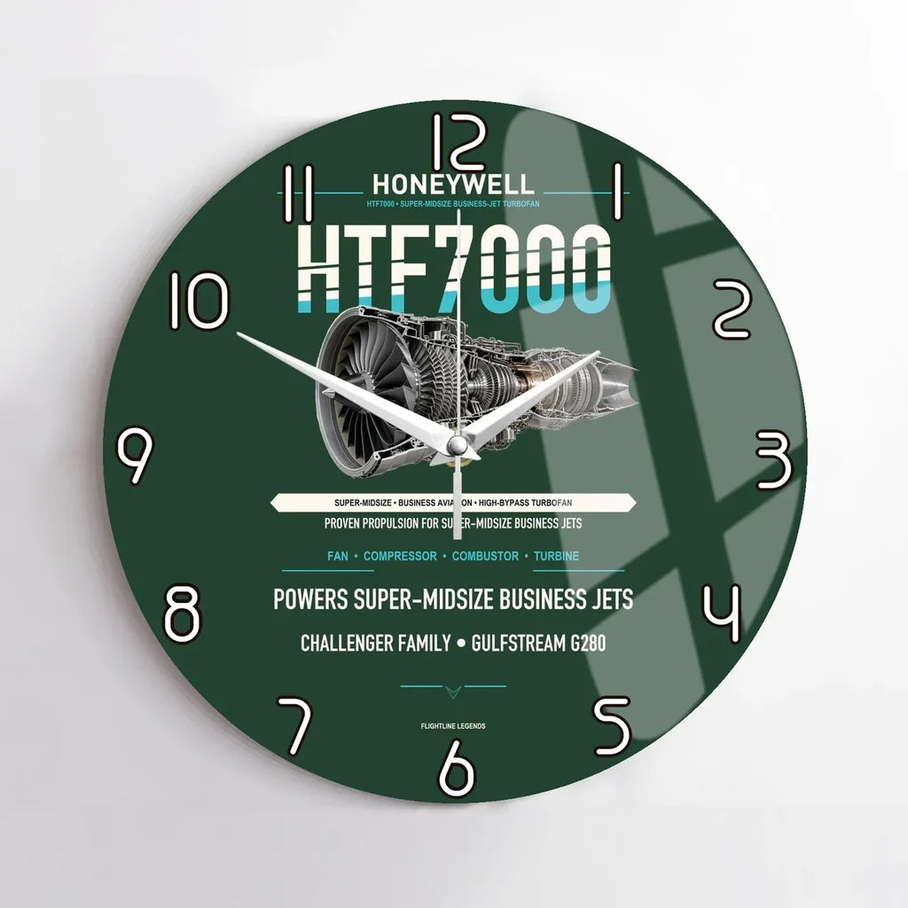 HTF7000 design on dark green no frame wall clock