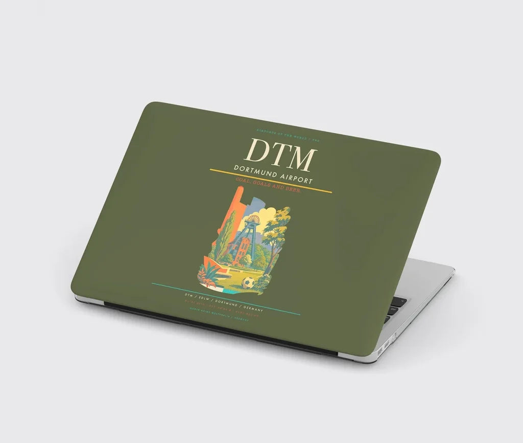 Dortmund Airport (DTM) design on green army MacBook case