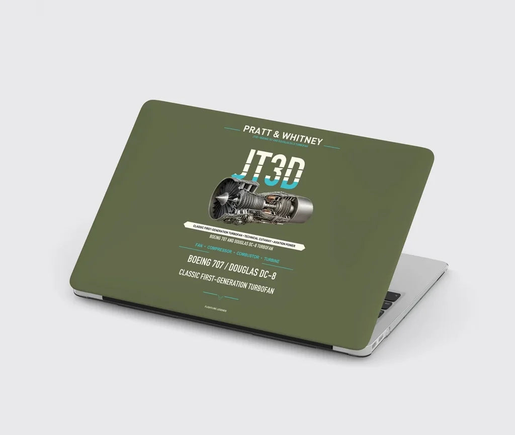 JT3D design on green army MacBook case