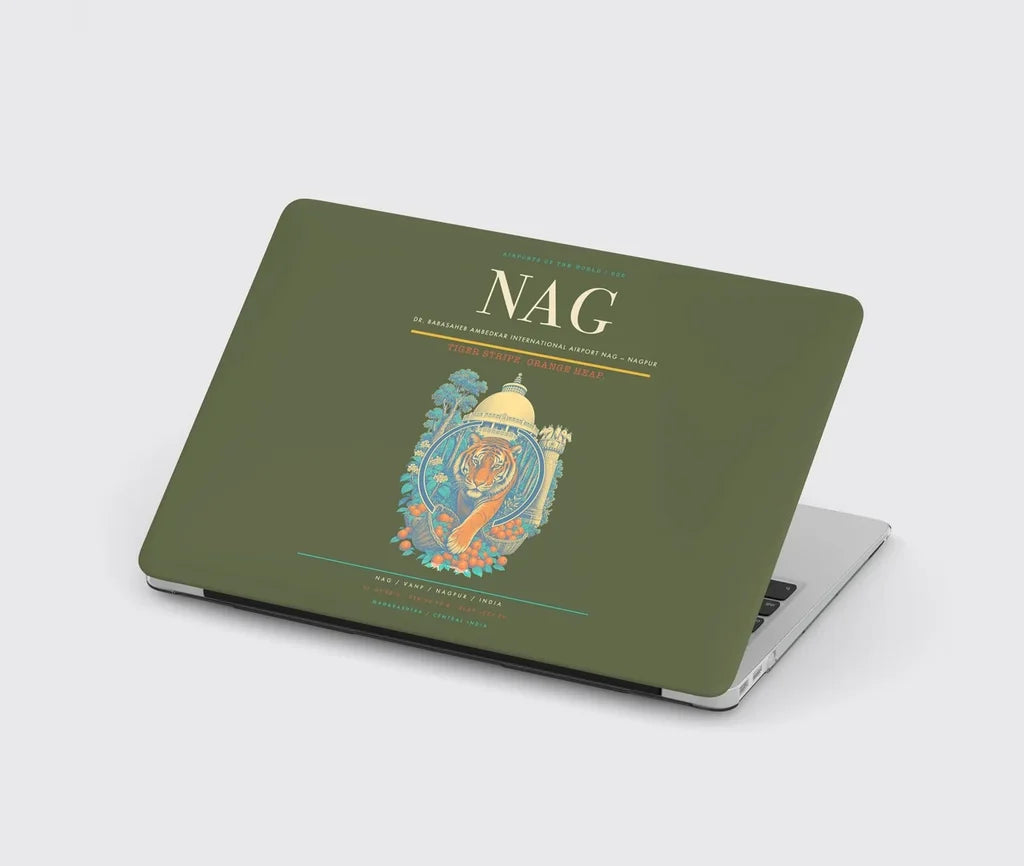 Dr. Babasaheb Ambedkar International Airport (NAG) design on green army MacBook case