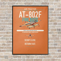 Thumbnail for Air Tractor AT-802F Fire Boss vertical canvas print - framed - orange background