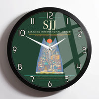 Thumbnail for Sarajevo International Airport SJJ Wall-Clock Framed - Dark Green
