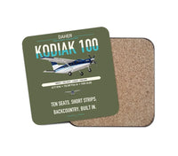 Thumbnail for Daher Kodiak 100 Series III design on green army 1 piece coaster