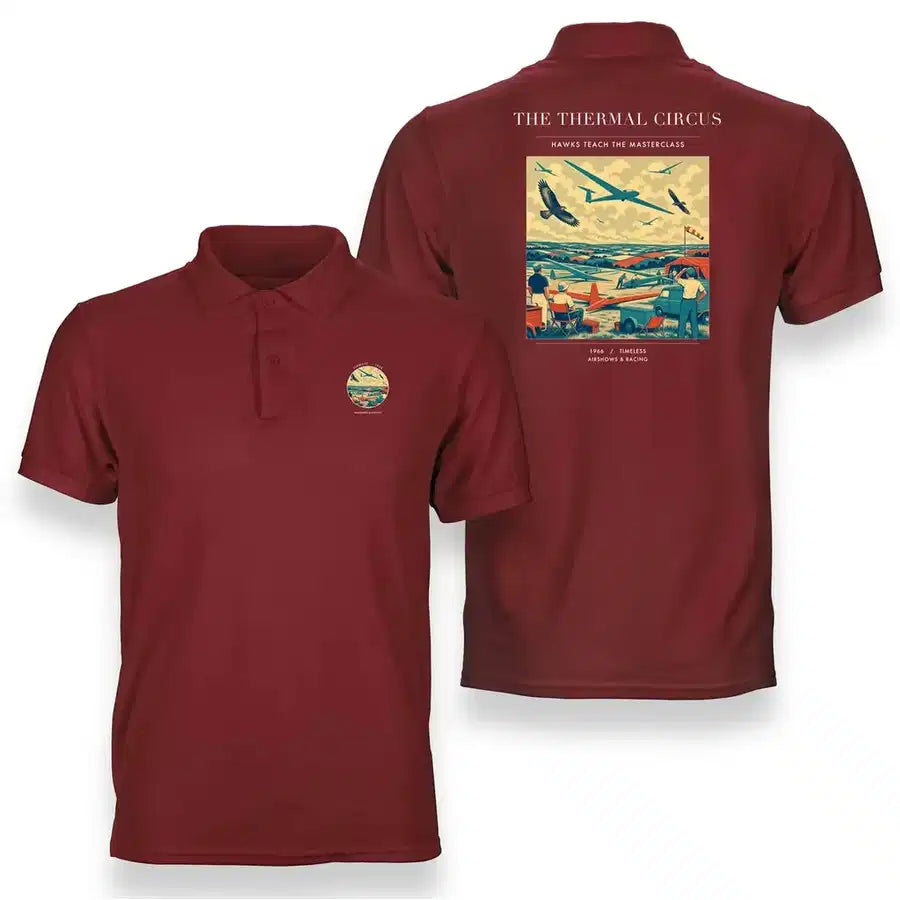 VINTAGE G4474 - The Thermal Circus - Double-Side Polo T-Shirt design on red